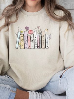 Albums As Books Shirt Trendy Aesthetic For Book Lovers Crewneck Shirt Folk Music Shirt Country Music Shirt Rack Music Shirt Book Lover Unique revetee 5