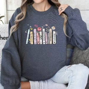 Albums As Books Shirt Trendy Aesthetic For Book Lovers Crewneck Shirt Folk Music Shirt Country Music Shirt Rack Music Shirt Book Lover Unique revetee 6