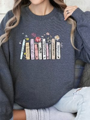 Albums As Books Shirt Trendy Aesthetic For Book Lovers Crewneck Shirt Folk Music Shirt Country Music Shirt Rack Music Shirt Book Lover Unique revetee 6