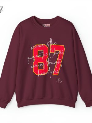 Karma Is The Guy On The Chiefs Sweatshirt Swift Kelce Sweatshirt Football Swiftie Taylor Swift Super Bowl Party Taylor Swift Super Bowl Shirt Unique revetee 3