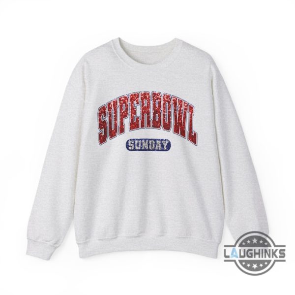 superbowl sweatshirt tshirt hoodie mens womens super bowl 2024 sparkly faux sequins shirts sunday football game day gift team halftime crewneck tee laughinks 1