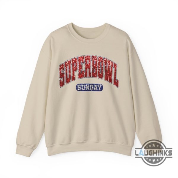 superbowl sweatshirt tshirt hoodie mens womens super bowl 2024 sparkly faux sequins shirts sunday football game day gift team halftime crewneck tee laughinks 3