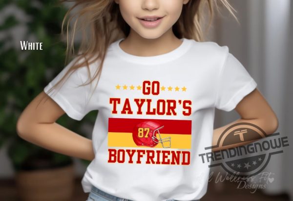 Kids Go Taylors Boyfriend Shirt Swift And Kelce 87 Shirt Youth Swiftie Football Shirt Kids Chiefs Swiftie Shirt Swiftie For Life trendingnowe 1