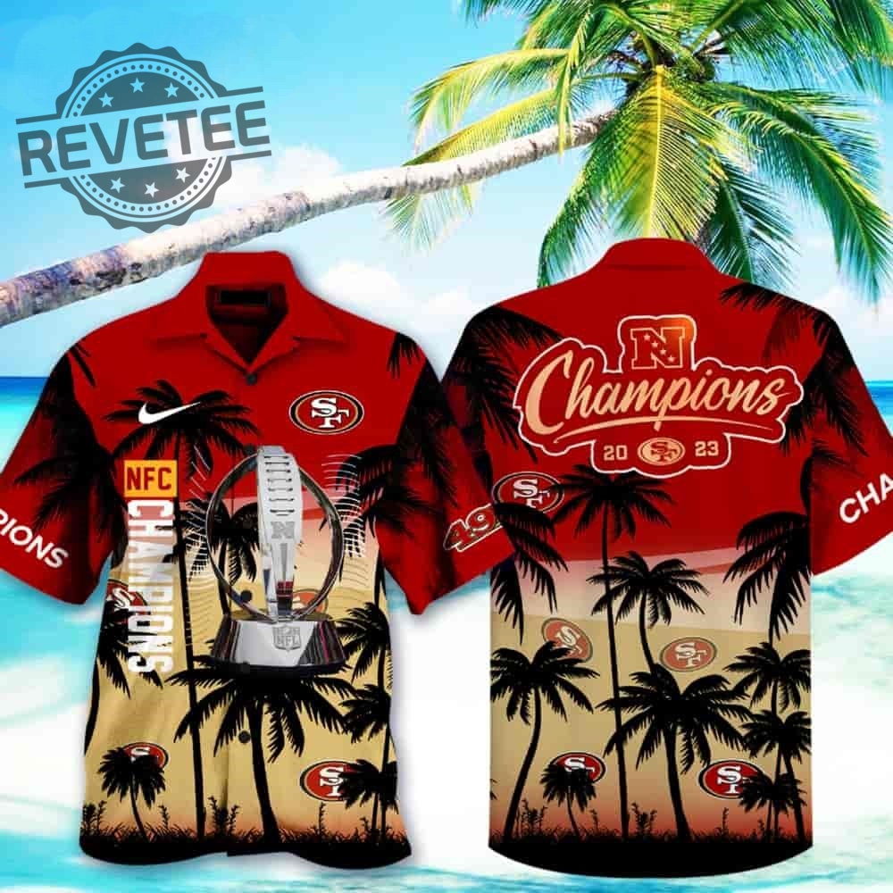 Sf 49Ers Champions Nfc 2023 Hawaiian Shirt Unique Nfc Champions Super Bowl Champions 49Ers Super Bowl Appearances