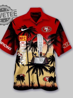 Sf 49Ers Champions Nfc 2023 Hawaiian Shirt Unique Nfc Champions Super Bowl Champions 49Ers Super Bowl Appearances revetee 2