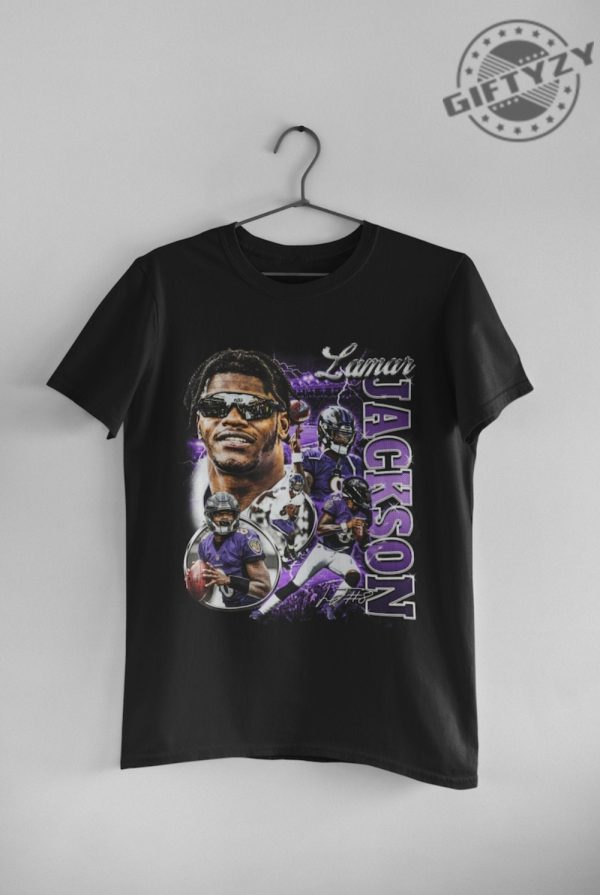 Retro Lamar Jackson Shirt Football Sweatshirt Classic 90S Graphic Tshirt Unisex Vintage Bootleg Hoodie Oversized Shirt For Fan giftyzy 3