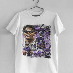 Retro Lamar Jackson Shirt Football Sweatshirt Classic 90S Graphic Tshirt Unisex Vintage Bootleg Hoodie Oversized Shirt For Fan giftyzy 4