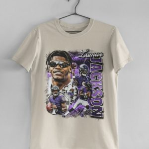 Retro Lamar Jackson Shirt Football Sweatshirt Classic 90S Graphic Tshirt Unisex Vintage Bootleg Hoodie Oversized Shirt For Fan giftyzy 5