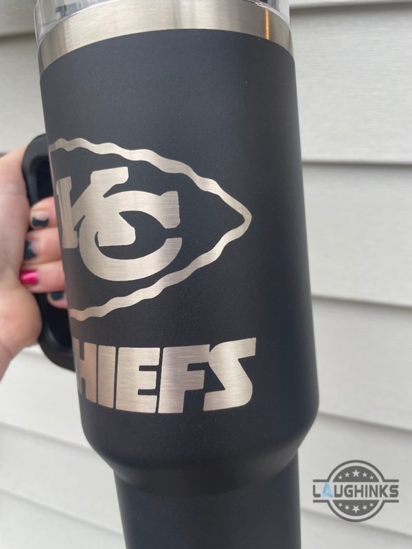 kansas city chiefs tumbler 40 oz kc chiefs football quencher 40oz stanley tumbler dupe nfl super bowl chiefs logo engraved stainless steel travel cups laughinks 3
