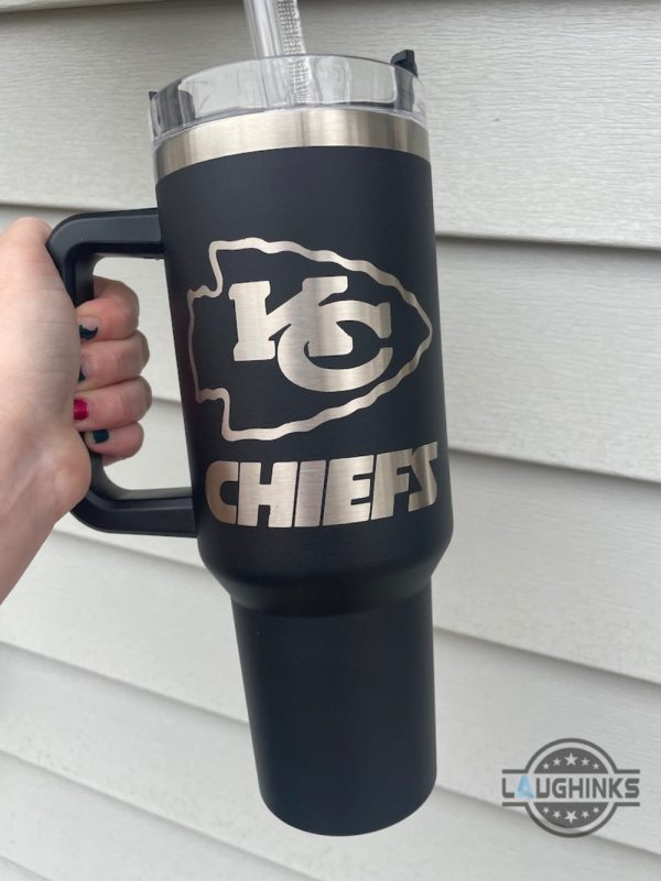kansas city chiefs tumbler 40 oz kc chiefs football quencher 40oz stanley tumbler dupe nfl super bowl chiefs logo engraved stainless steel travel cups laughinks 4