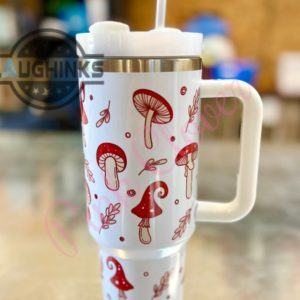 mushroom tumbler 40oz thirst quencher stanley tumbler dupe 40 oz stainless steel travel cups with handle and straw laughinks 1 2