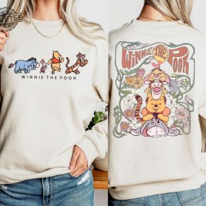 Retro Winnie The Pooh And Friends Sweatshirt Disney Winnie The Pooh Shirt Disney Pooh Bear 2 Side Shirt Winnie The Pooh Blood And Honey Unique revetee 2