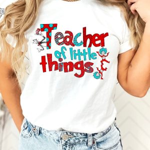 Teacher Of Little Things Shirt Gift For Teacher Cat In Hat Shirt Teacher National Read Across America Shirt Reading Lover Shirt Unique revetee 4
