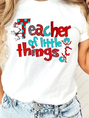 Teacher Of Little Things Shirt Gift For Teacher Cat In Hat Shirt Teacher National Read Across America Shirt Reading Lover Shirt Unique revetee 4