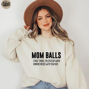 Mom Balls Sweatshirt Mom Shirt Gift For Mom Funny Family Hoodie Mom Life T Shirt Funny Mother Gift Game Day Tshirt Best Mom Tee Unique revetee 2