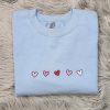 Embroidered Hearts Design Sweatshirt Valentines Day Shirt Mini Hearts Crewneck Or Hooded Sweatshirt Unique revetee 1