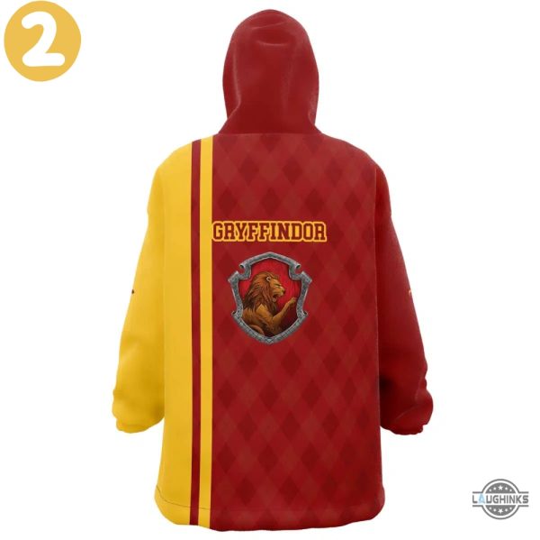 harry potter blanket hoodie slytherin gryffindor hufflepuff ravenclaw house uniform all over printed hogwarts school soft warm hoodie blankets laughinks 3