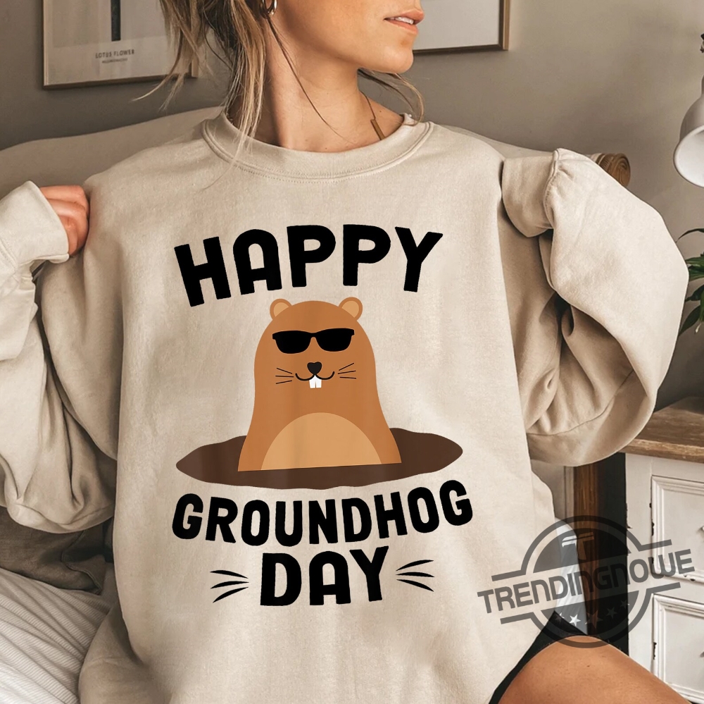 Groundhog Day Shirt Cute Funny Woodchuck Happy Groundhog Day T Shirt