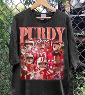 Vintage Brock Purdy Shirt Retro American Football Tshirt Retro 90S Graphic Design Hoodie Football Bootleg Sweatshirt Gift For Fans giftyzy 3