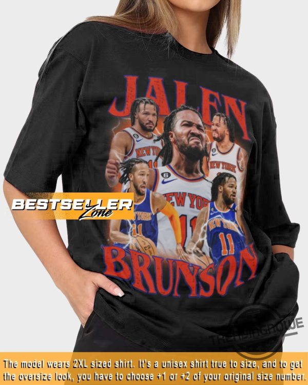 Jalen Brunson Shirt Basketball Vintage 90S Shirt Jalen Brunson New York Knicks Nba Slam Cover Tee Shirt trendingnowe 1