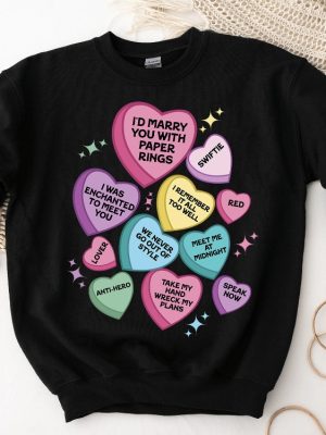 Conversation Hearts Taylors Version Valentines Day Crewneck Sweatshirt Taylor Swift Debut Album Songs Shake It Off Taylors Version Unique revetee 2