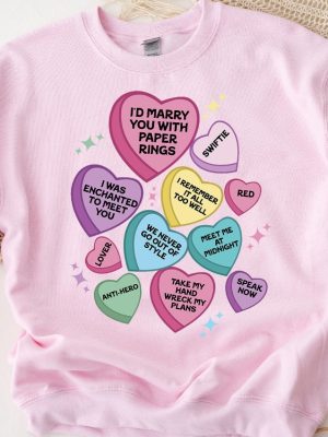 Conversation Hearts Taylors Version Valentines Day Crewneck Sweatshirt Taylor Swift Debut Album Songs Shake It Off Taylors Version Unique revetee 4