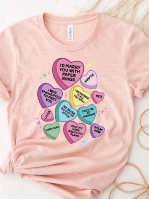 Conversation Hearts Taylors Version Valentines Day Crewneck Sweatshirt Taylor Swift Debut Album Songs Shake It Off Taylors Version Unique revetee 5