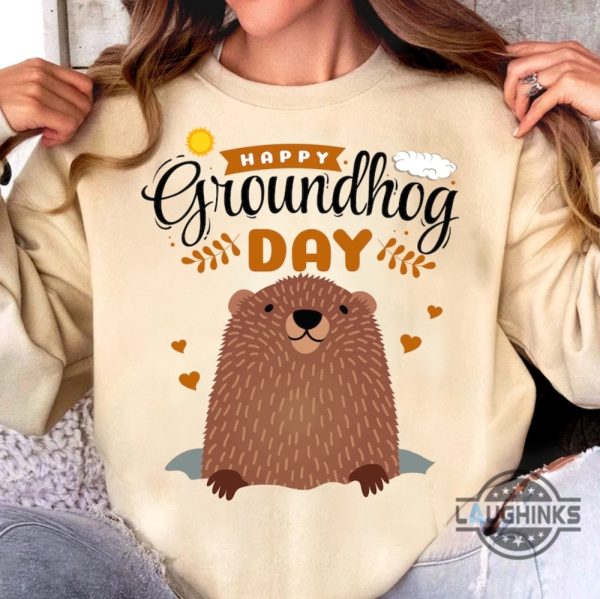 punxsutawney phil shirt sweatshirt hoodie happy groundhog day gift funny cute groundhog animal lover gift woodchuck movie tshirt laughinks 1