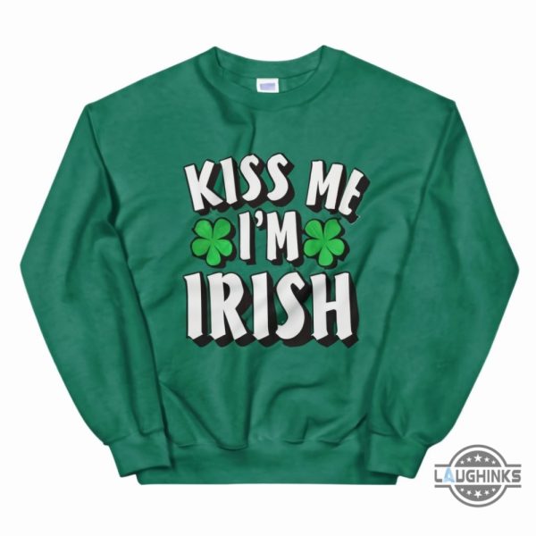 st patricks day sweatshirt tshirt hoodie mens womens kiss me im irish 90s tee saint patricks day gift st pattys shirts retro vintage style laughinks 1