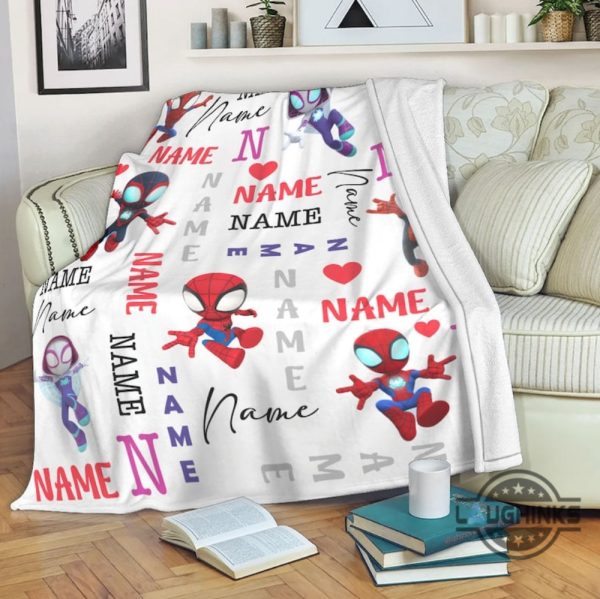 personalised spiderman blanket customized spidey and his amazing friends fleece sherpa throw cozy plush blanket spider man cartoon home decor gift laughinks 2