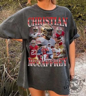 Vintage Christian Mccaffrey Bootleg Shirt Retro Football Tshirt Retro 90S Fans Hoodie Running Back Homage Sweatshirt Gift For Fans giftyzy 3