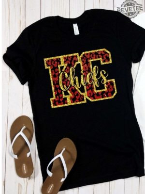 Kansas City Chiefs Glitter Bling Leopard T Shirt Or Sweatshirt Kc Chiefs Bling Shirt Unique revetee 2