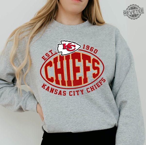 Kansas City Football Champions Sweatshirt Kansas City Football Shirt Vintage Style Kansas City Football Crewneck Shirt For Fan Unique revetee 3