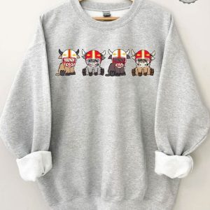 Vintage Kansas City Highland Cow Football Sweatshirt Retro Kansas City Football Shirt Chiefs Football Hoodie Gift For Fan Unique revetee 5