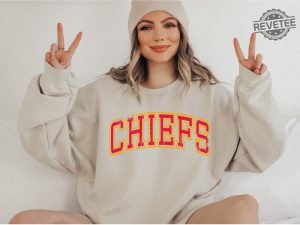 Kansas City Chiefs Sweatshirt Trendy Kansas City Football Sweatshirt Chief Football Shirt Vintage Kansas Football Shirt Kc Chiefs Sweater Unique revetee 2