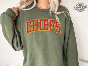 Kansas City Chiefs Sweatshirt Trendy Kansas City Football Sweatshirt Chief Football Shirt Vintage Kansas Football Shirt Kc Chiefs Sweater Unique revetee 3