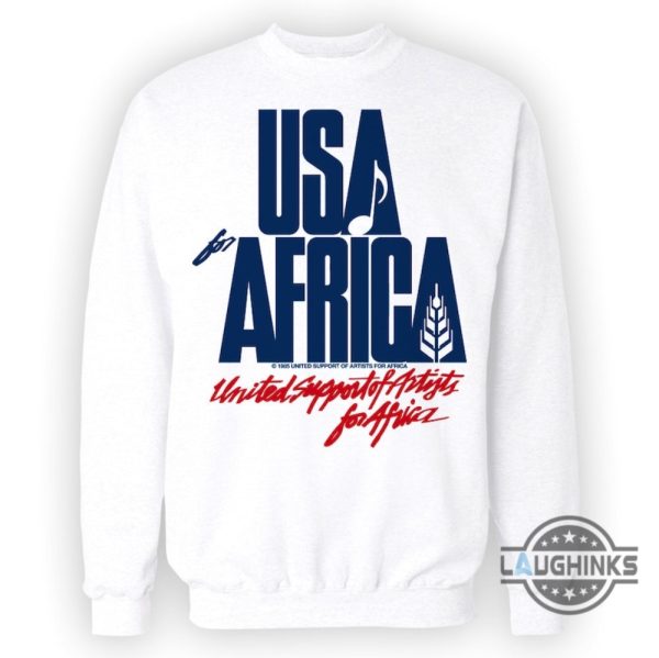 usa for africa shirt sweatshirt hoodie mens womens remake of iconic 80s jumper warn by kenny rogers diana ross we are the world michael jackson gifts for kids laughinks 3