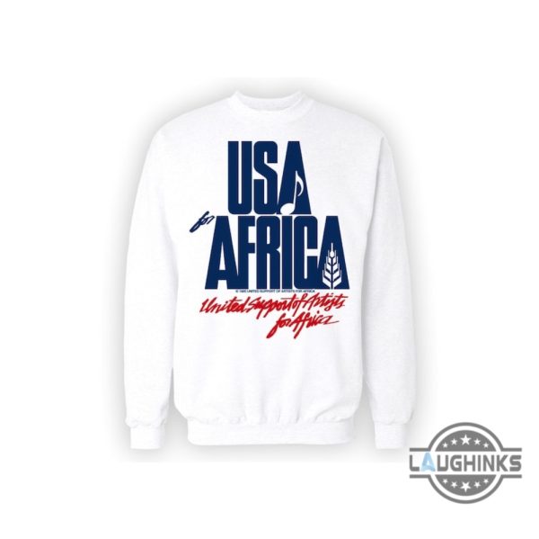 usa for africa shirt sweatshirt hoodie mens womens remake of iconic 80s jumper warn by kenny rogers diana ross we are the world michael jackson gifts for kids laughinks 5