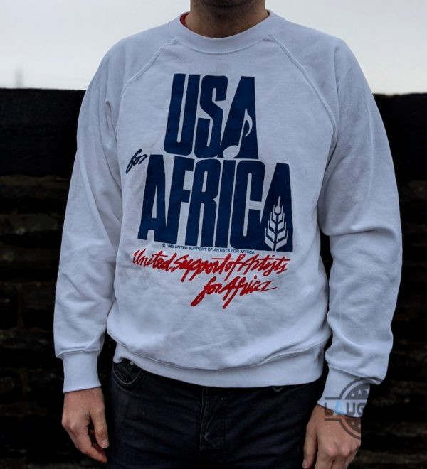 usa for africa shirt sweatshirt hoodie mens womens remake of iconic 80s jumper warn by kenny rogers diana ross we are the world michael jackson gifts for kids laughinks 7