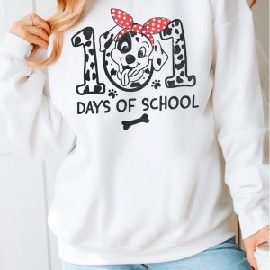 100th day of school shirt sweatshirt hoodie kids youth boys girls adults i survived 101 days of school funny dalmatians shirts back to school gift for teachers laughinks 1