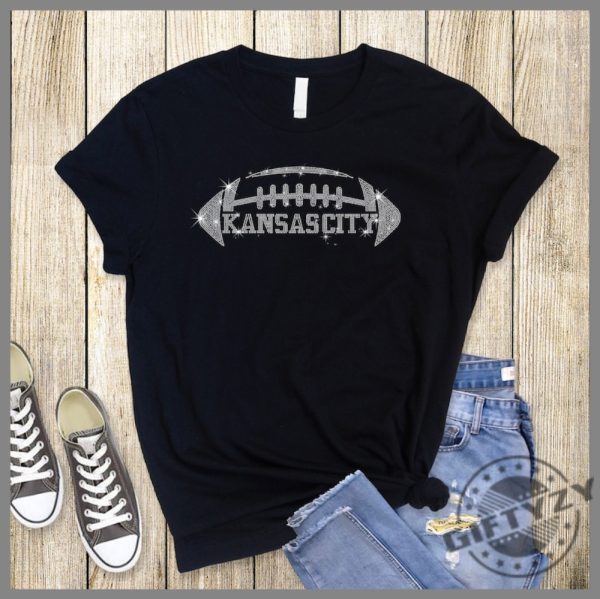 Kansas City Football Chiefs Shirt Football Rhinestone Sweatshirt Bling Bling Tshirt Game Days Hoodie Fan Kansas City Football Shirt giftyzy 1