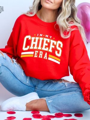 In My Chiefs Era Sweatshirt Football Chiefs Sweatshirt Football Nfl Sweatshirt Travis Kelce Message To Taylor Swift Go Taylors Boyfriend Shirt Unique revetee 2