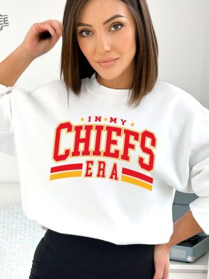 In My Chiefs Era Sweatshirt Football Chiefs Sweatshirt Football Nfl Sweatshirt Travis Kelce Message To Taylor Swift Go Taylors Boyfriend Shirt Unique revetee 3