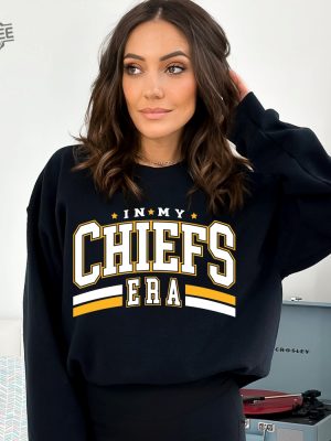 In My Chiefs Era Sweatshirt Football Chiefs Sweatshirt Football Nfl Sweatshirt Travis Kelce Message To Taylor Swift Go Taylors Boyfriend Shirt Unique revetee 4