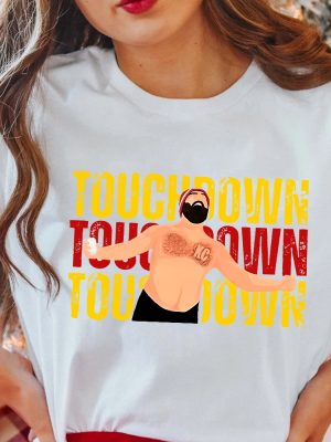 Chiefs Touchdown Jason Kelce Shirt Kansas City Over Heart Travis Kelce Message To Taylor Swift Go Taylors Boyfriend Shirt Unique revetee 2