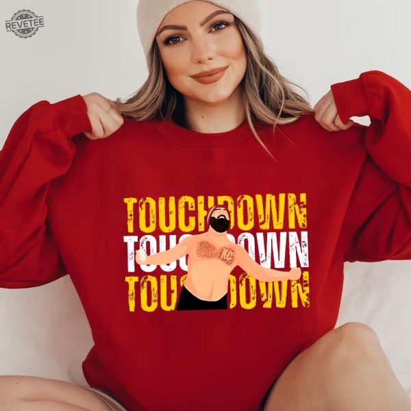 Chiefs Touchdown Jason Kelce Shirt Kansas City Over Heart Travis Kelce Message To Taylor Swift Go Taylors Boyfriend Shirt Unique revetee 3