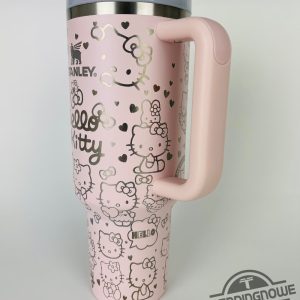 Hello Kitty Stanley Cup Stanley 40Oz Tumbler Pink Bloom Hello Kitty Tumbler Valentine Cartoon 40Oz Tumbler Pink Cat Tumbler trendingnowe 3