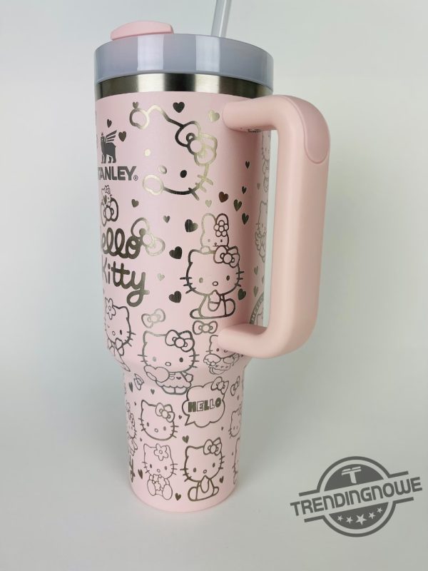 Hello Kitty Stanley Cup Stanley 40Oz Tumbler Pink Bloom Hello Kitty Tumbler Valentine Cartoon 40Oz Tumbler Pink Cat Tumbler trendingnowe 3