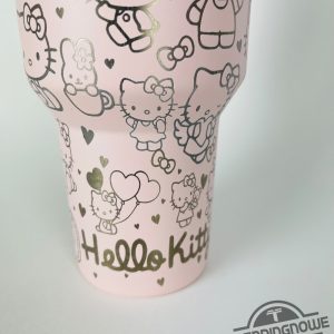 Hello Kitty Stanley Cup Stanley 40Oz Tumbler Pink Bloom Hello Kitty Tumbler Valentine Cartoon 40Oz Tumbler Pink Cat Tumbler trendingnowe 4