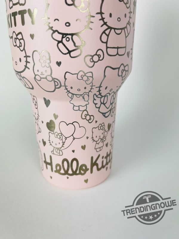 Hello Kitty Stanley Cup Stanley 40Oz Tumbler Pink Bloom Hello Kitty Tumbler Valentine Cartoon 40Oz Tumbler Pink Cat Tumbler trendingnowe 4